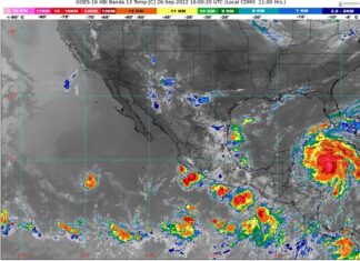 Cielo medio nublado por la mañana y nublado por la tarde con lluvias puntuales fuertes en Michoacán