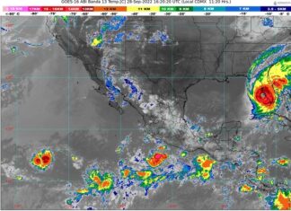 Cielo medio nublado por la mañana y nublado por la tarde, con lluvias puntuales muy fuertes en Michoacán