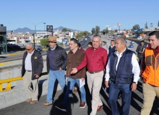 Gobernador y SCOP supervisan avances en distribuidor vial de salida a Mil Cumbres