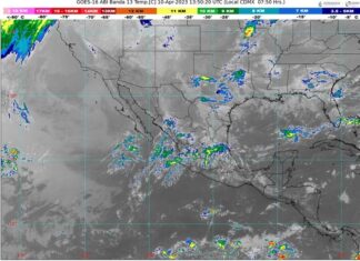 Cielo medio nublado la mayor parte del día con chubascos. El ambiente continuará siendo caluroso a extremadamente caluroso con temperaturas máximas superiores a 40 °C en zonas de Michoacán