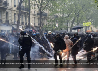 Miles de franceses convierten la manifestación del Primero de Mayo en una marcha contra Macron por las pensiones