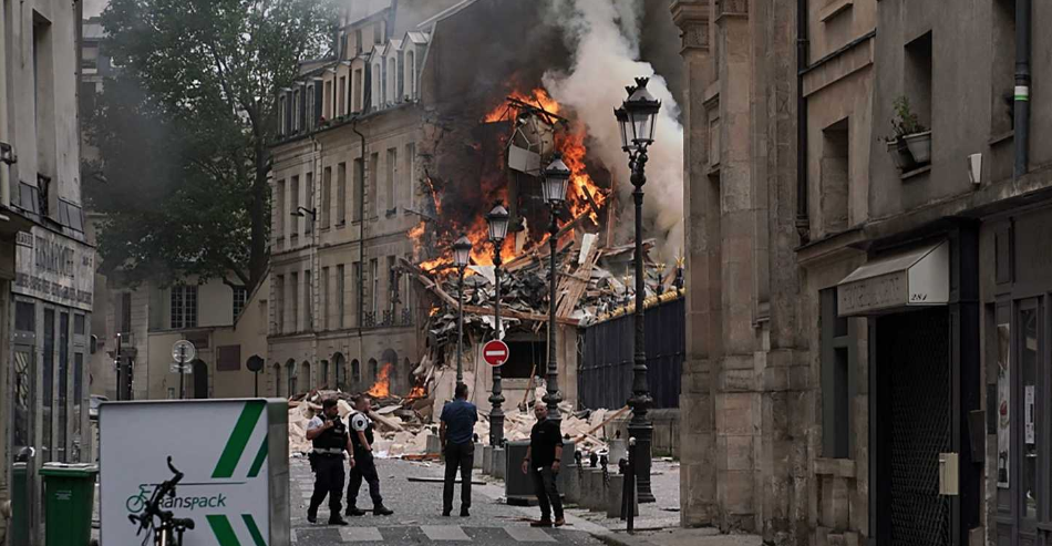 Una fuerte explosión en el centro de París deja 16 heridos, siete en estado crítico, y un gran incendio