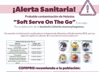 SSM alerta sobre el consumo de helados Soft Serve On The Go por brote de Listeria