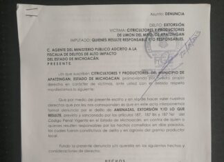 Presenta Gobierno de Michoacán denuncia por extorsión a limoneros de Apatzingán