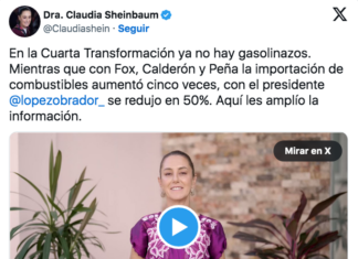 Asegura Claudia Sheinbaum que “en la Cuarta Transformación no hay, ni habrá gasolinazos”