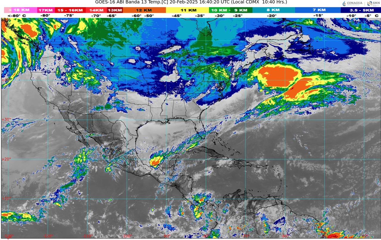 Por la mañana, ambiente fresco en la región. Durante la tarde, ambiente caluroso. Cielo medio nublado a nublado con lluvias puntuales fuertes en Michoacán