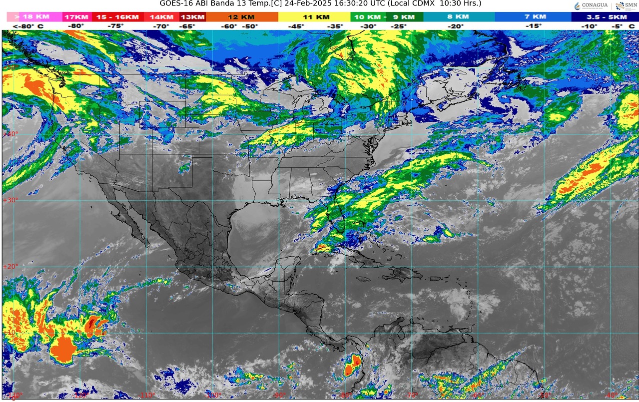 Durante la tarde, ambiente cálido a caluroso, cielo medio nublado con lluvias aisladas en zonas de Michoacán