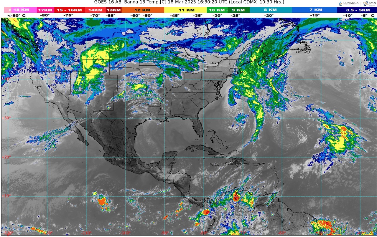 Durante la tarde, ambiente cálido, siendo caluroso en zonas de Michoacán; con incremento de nubosidad y probabilidad de lluvias aisladas acompañadas de posibles descargas eléctricas en zonas michoacanas