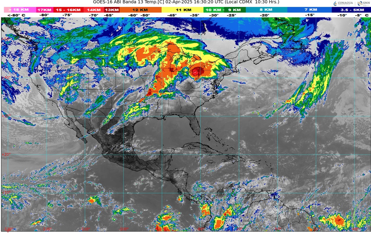 Prevalecerá la onda de calor en Michoacán (oeste, centro y este). Viento del oeste y suroeste de 20 a 40 km/h con rachas de 50 a 70 km/h y posibles tolvaneras