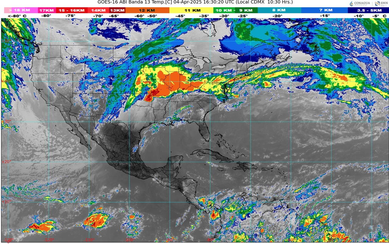 Este viernes caluroso a muy caluroso durante la tarde; prevalecerá la onda de calor en Michoacán (oeste). Viento del oeste y suroeste de 10 a 30 km/h con rachas de 40 a 60 km/h