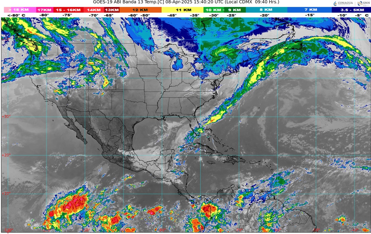Durante la tarde, ambiente cálido a caluroso, en zonas de Michoacán. Viento del oeste y suroeste de 10 a 20 km/h con rachas de 30 a 50 km/h y posibles tolvaneras