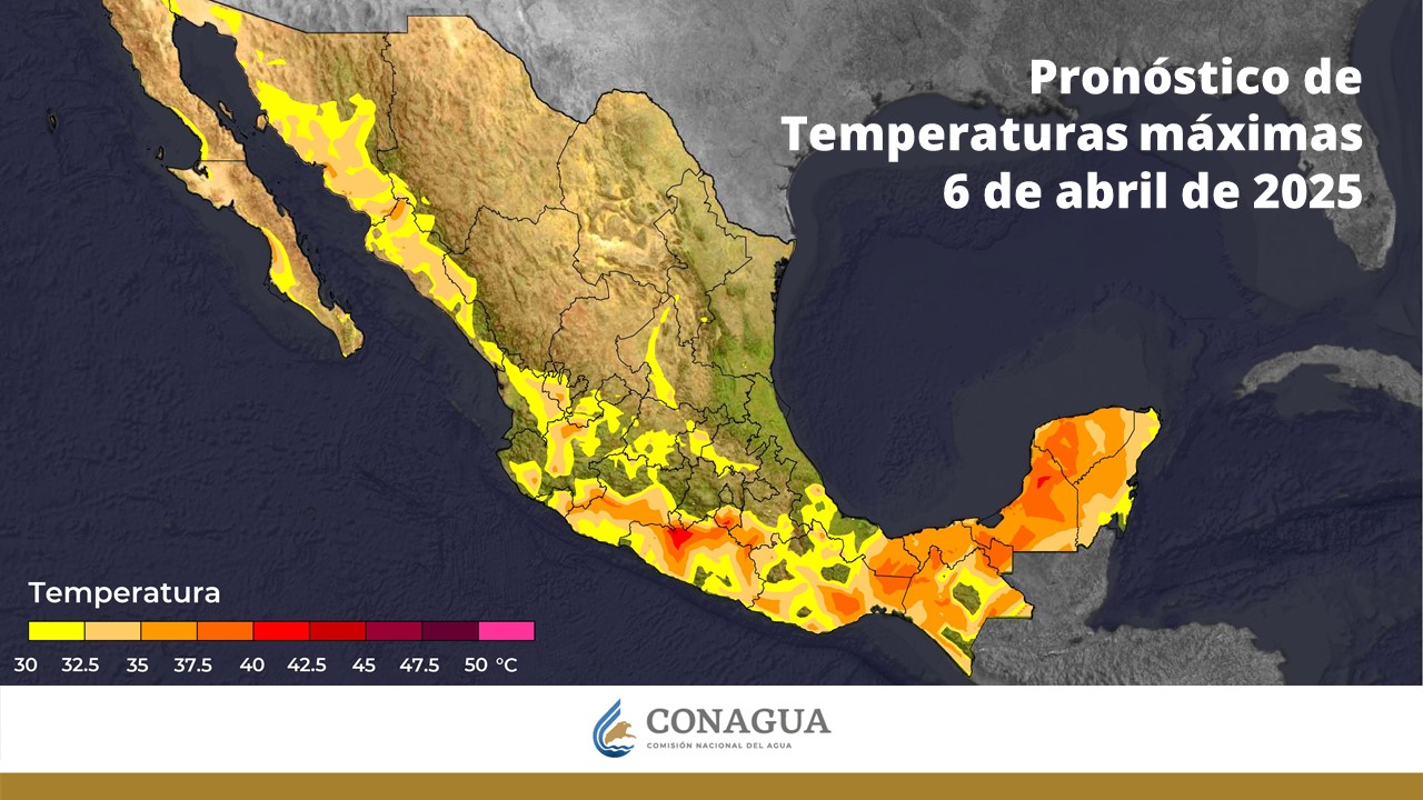 Por la tarde, ambiente caluroso a muy caluroso; este día finalizará la onda de calor que había afectado a la región. Viento de 20 a 30 km/h con rachas de 40 a 60 km/h y posibles tolvaneras en Michoacán