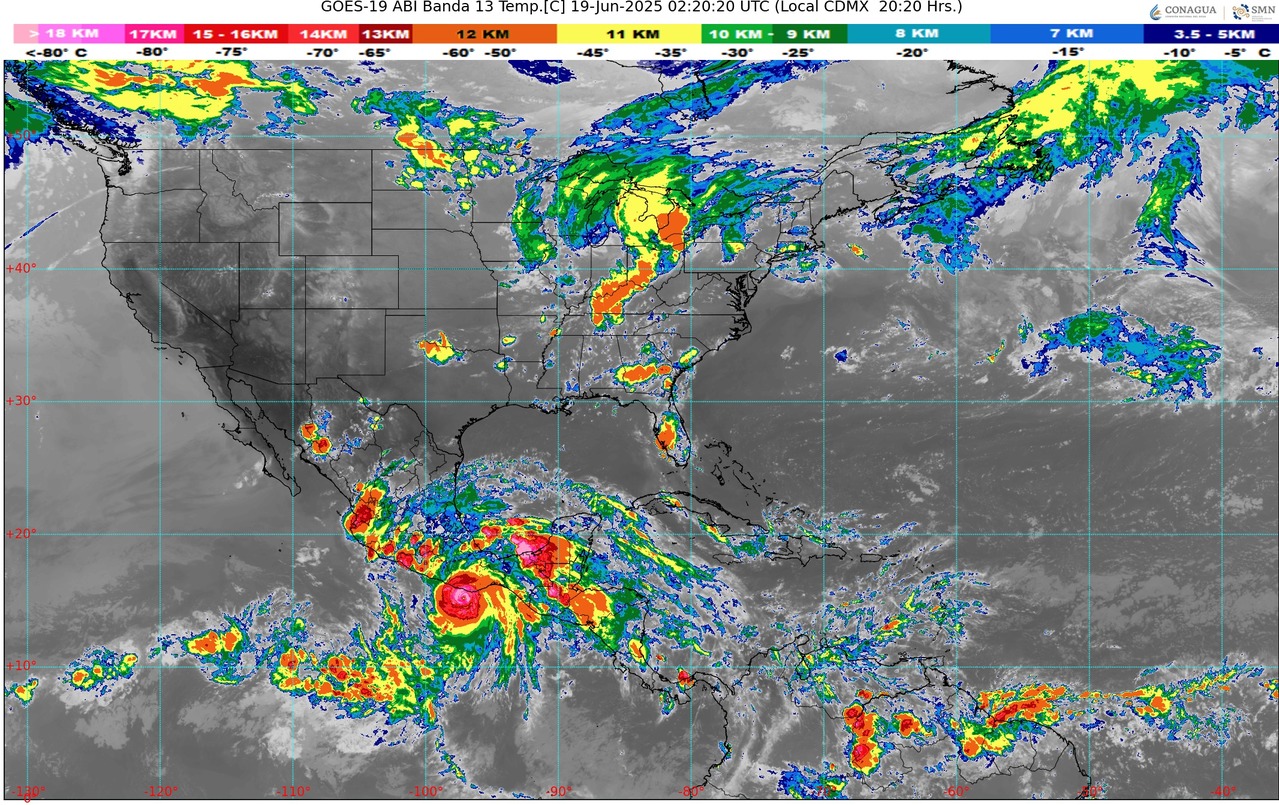 Durante esta tarde-noche de miércoles, el huracán Erick se intensificó a categoría 3 en la escala Saffir-Simpson. Impactará en las primeras horas del jueves, como un peligroso huracán en los límites de Oaxaca y Guerrero