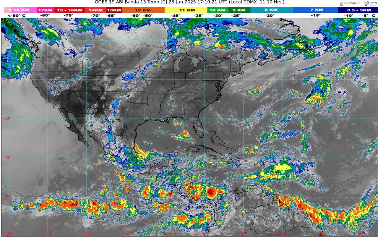 Este lunes se mantendrá el temporal de lluvias sobre gran parte de la República Mexicana. Lluvias muy fuertes con puntuales intensas (75 a 150 mm): Michoacán