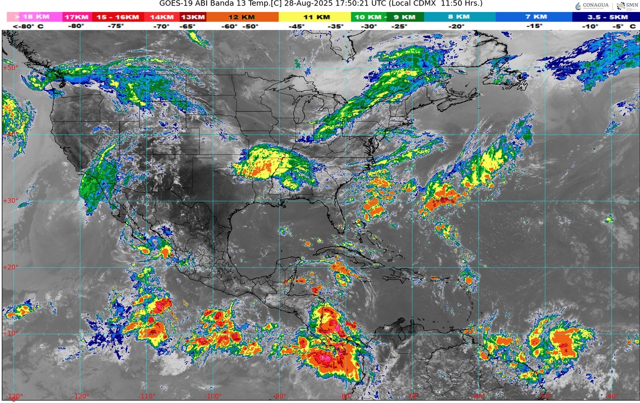 Lluvias fuertes a puntuales muy fuertes (50 a 75 mm): Michoacán, este jueves 28 de agosto