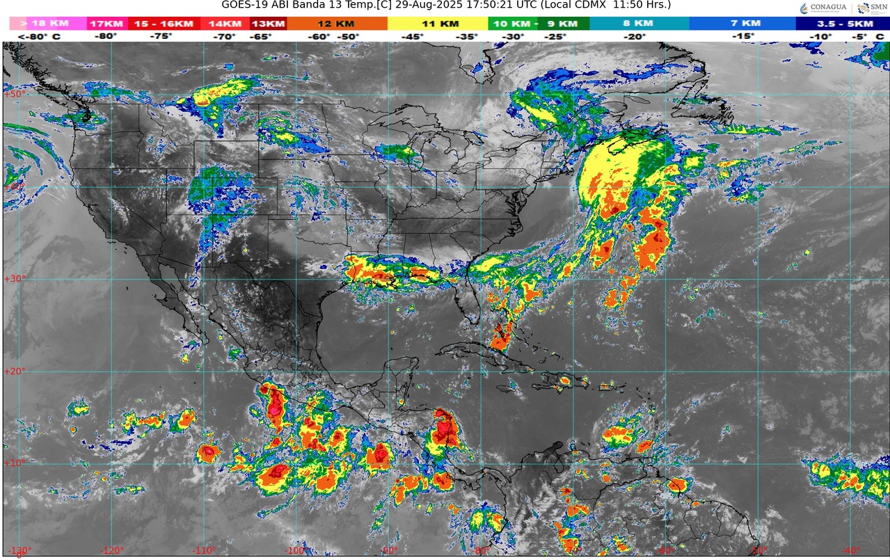 La onda tropical núm. 27 originará lluvias puntuales muy fuertes en Michoacán (50 a 75 mm)