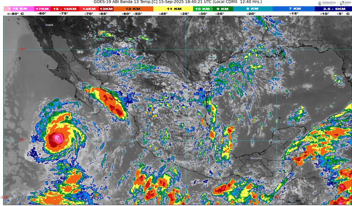 Lluvias fuertes con puntuales muy fuertes (50 a 75 mm): Michoacán, este lunes