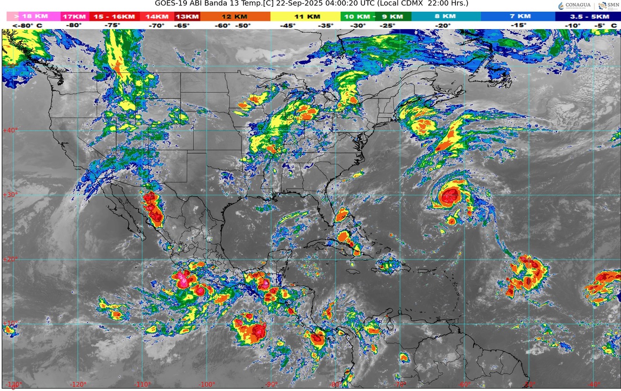 Lluvias muy fuertes con puntuales intensas (75 a 150 mm): Jalisco (suroeste), Colima (costa), Michoacán (oeste), Guerrero (costa y este), Oaxaca (oeste, costa y este), Chiapas (costa y centro) y Veracruz (sur)