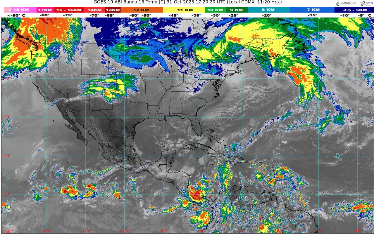 Durante la tarde, ambiente cálido, cielo nublado con chubascos (5 a 25 mm), acompañados con descargas eléctricas en zonas de Michoacán