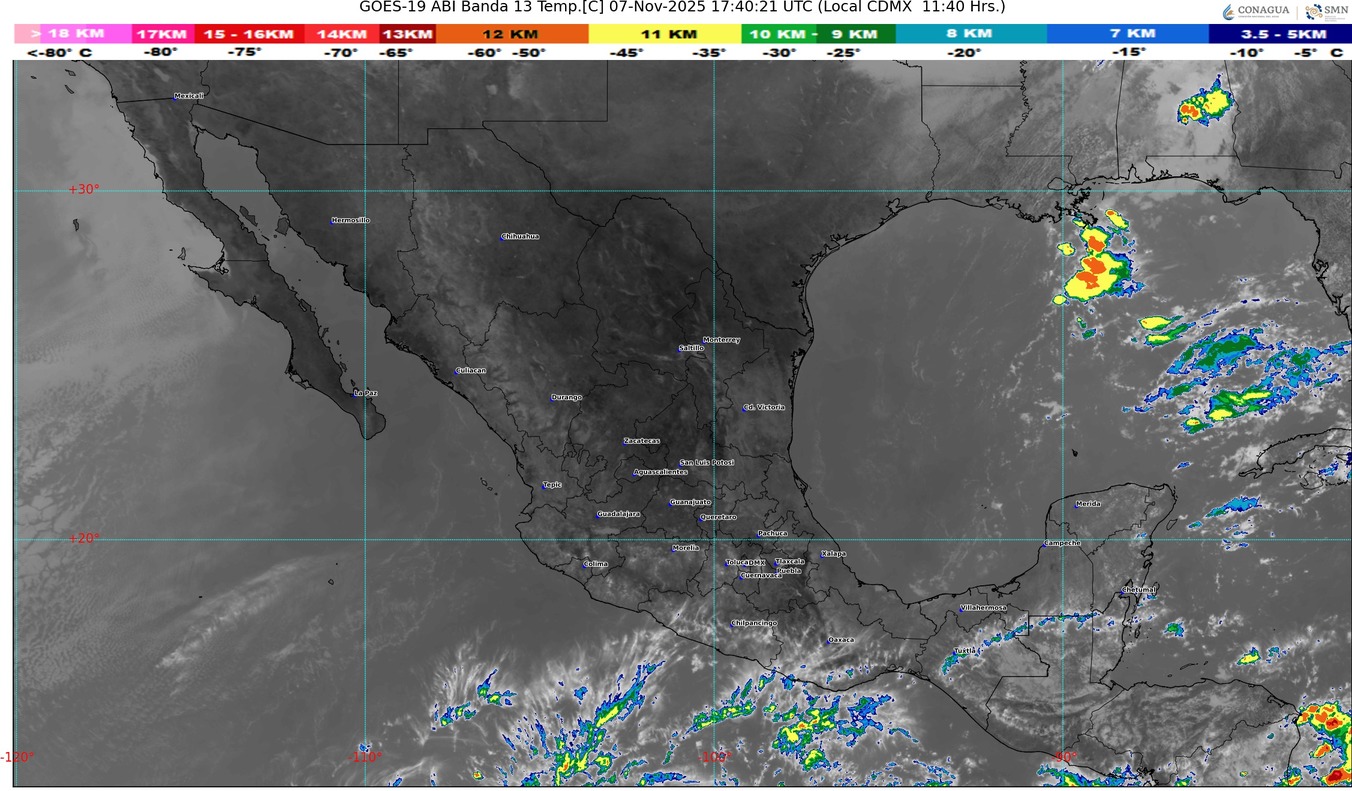 Durante la tarde, ambiente cálido a caluroso; probabilidad de lluvias aisladas en Jalisco, Colima y Michoacán