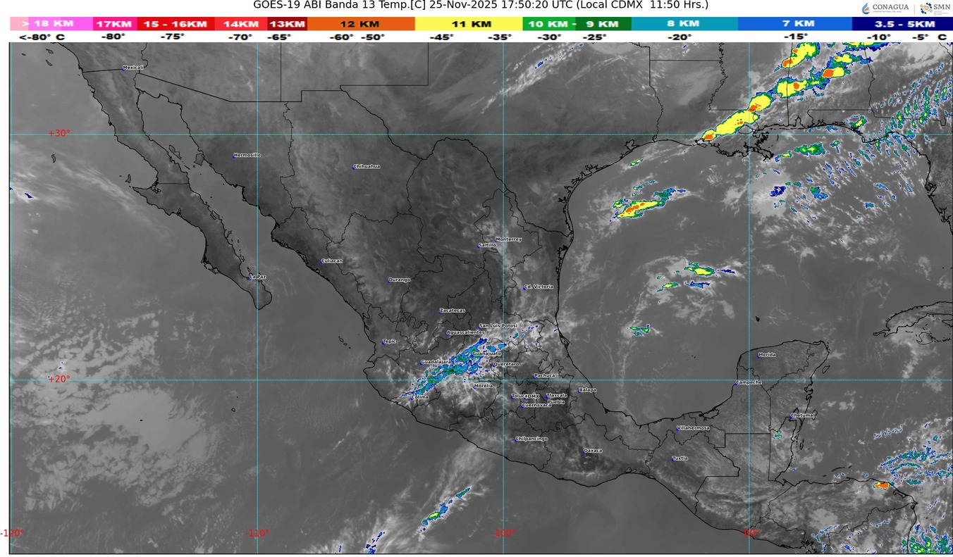 Temperaturas mínimas de 0 a 5 °C con posibles heladas: Zonas serranas de Michoacán