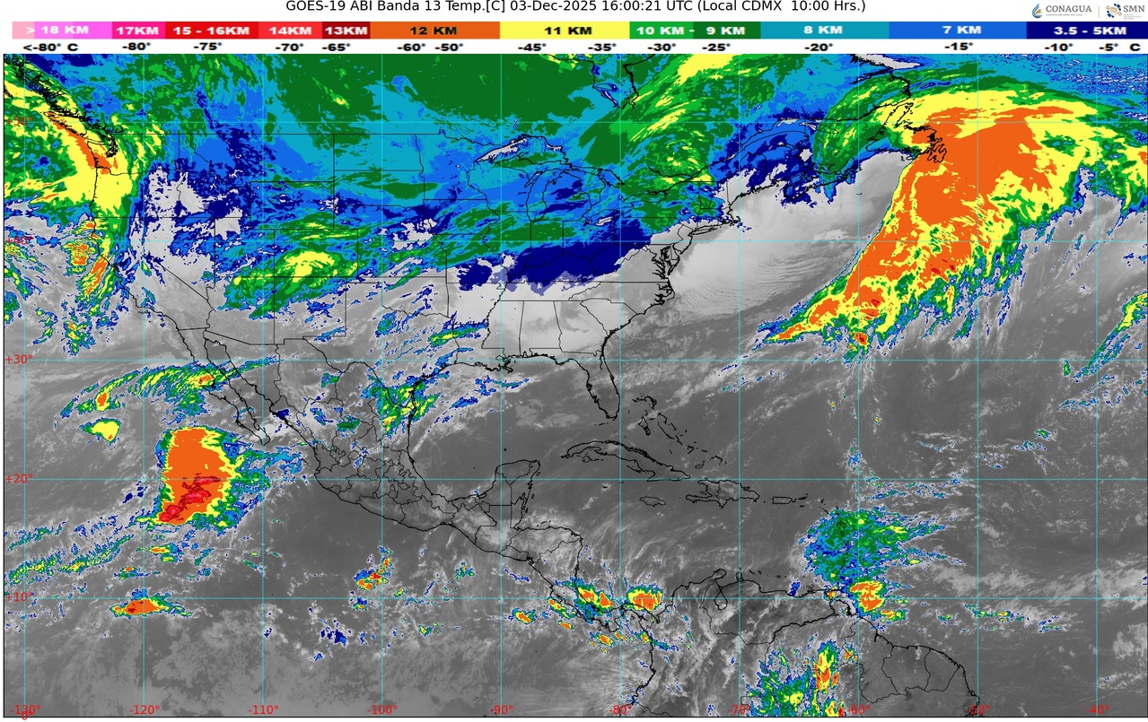 Temperaturas mínimas de 0 a 5 °C: zonas serranas de Coahuila, Nuevo León, San Luis Potosí, Aguascalientes, Jalisco, Michoacán, Guanajuato, Querétaro e Hidalgo