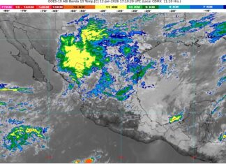 Posible caída de nieve o aguanieve: Sinaloa (sierra) y zonas de Chihuahua, Coahuila, Nuevo León, Durango y Zacatecas. Temperaturas mínimas de -5 a 0 °C con heladas: zonas altas de Michoacán
